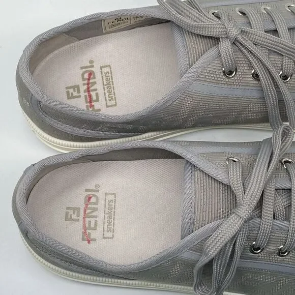 Fendi Domino FF jacquard fabric low top sneakers size 11